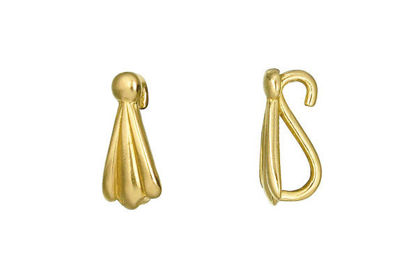 Brass Fleur Di Lis Necklace Bail, 17.0x7.0mm