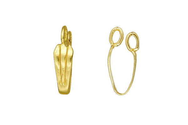Brass Lines Donut Bail, 16.5x5.0mm