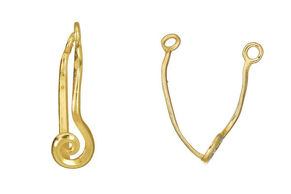 Brass Swirl Donut Bail, 27.5x8.0mm