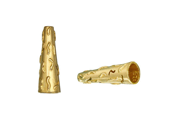 Brass Wavy Lines Cone, 20.0x7mm