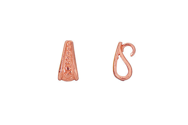 Copper Lattice Cut Necklace Bail 11.0x5.5mm
