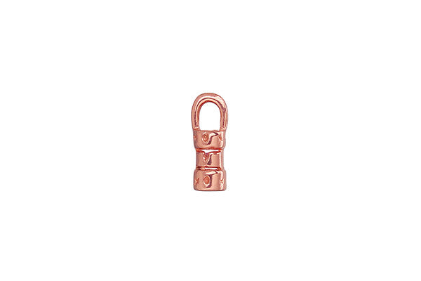 Copper Patterned End Cap Crimp, 10.0x3.0mm