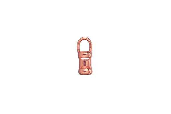 Copper Shiny End Cap Crimps, 9.0x3.0mm