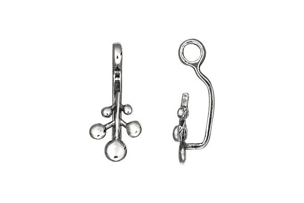 Sterling Silver Small Willow Branch Stone Hanger, 25.0x10.0mm