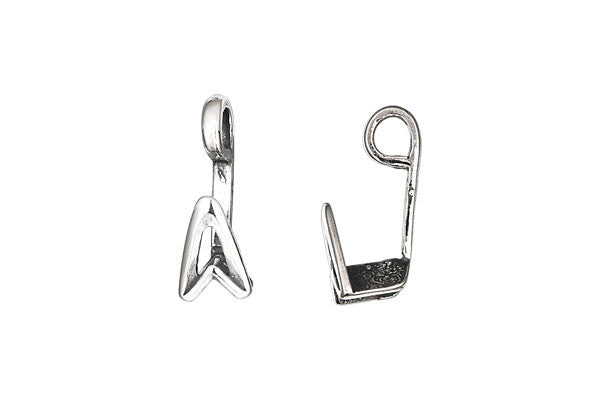Sterling Silver Up Arrow Stone Hanger, 20.0x7.0mm