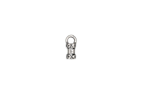 Sterling Silver Patterned End Cap Crimp, 10.5mmx4mm