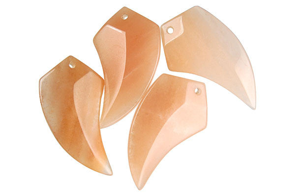 Peach Aventurine Eagle Beak Pendant, 28x50mm, 1 Piece, Pendant for Jewelry Making