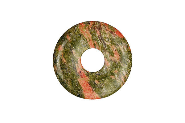Unakite Donut Pendant, Multiple Sizes, 1 Piece, Jewelry Making Supplies