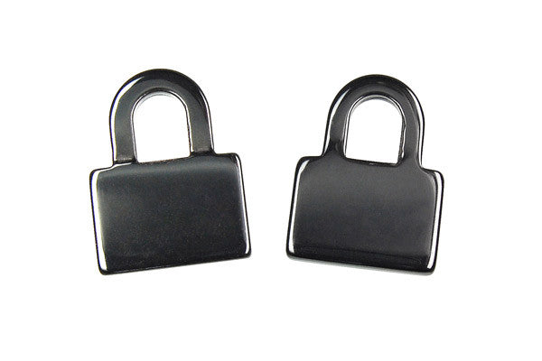 Hematite Lock Pendant, 18x25mm, 2 Pieces, Jewelry Making Supplies