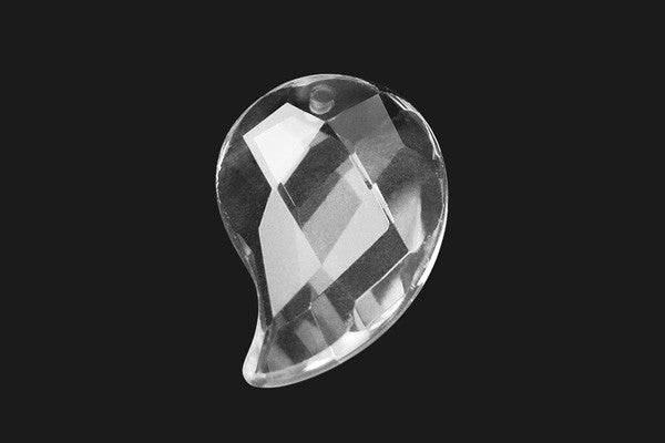 Rock Crystal Comma Faceted Pendant, Multiple Sizes, 1 Piece, Pendant for Jewelry Making