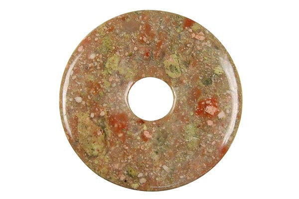 Unakite Donut Pendant, Multiple Sizes, 1 Piece, Jewelry Making Supplies