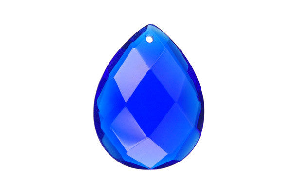 Pendant Royal Blue Quartz Faceted Flat Briolette