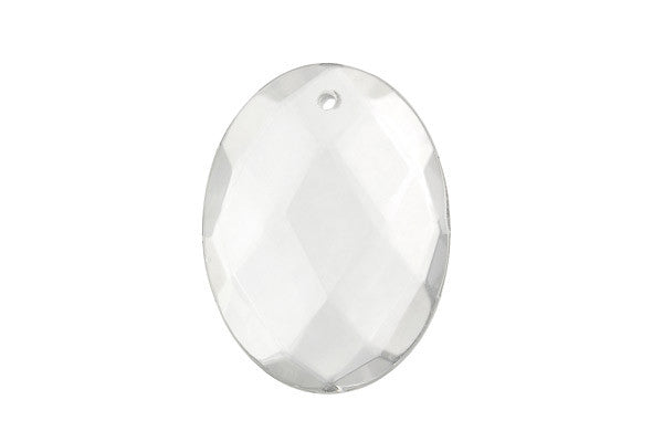 Crystal Clear Quartz Glass Oval Pendant 40mm for jewelry making by GemDIY