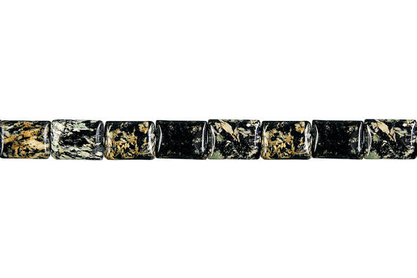 Fireworks Jasper Flat Rectangle Beads