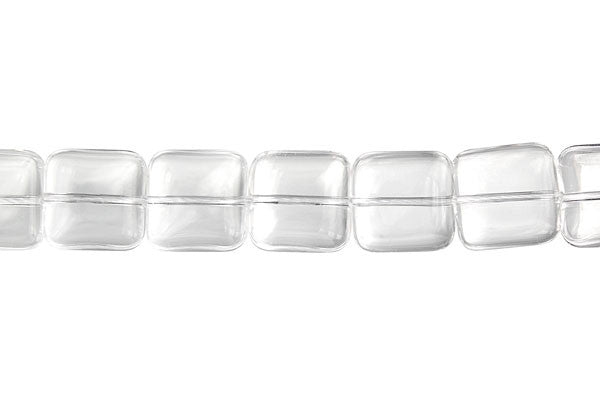 Clear Quartz (Rock Crystal) Flat Square Beads, 16-Inch Strand, Jewelry Making Supplies