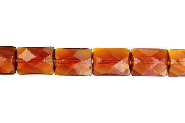 Amber Quartz Faceted Rectangle