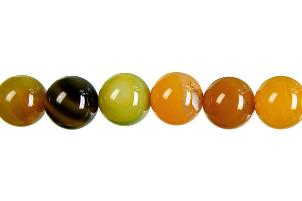 Agate Yellow Round Beads, 16-Inch Strand, Jewelry Making Supplies