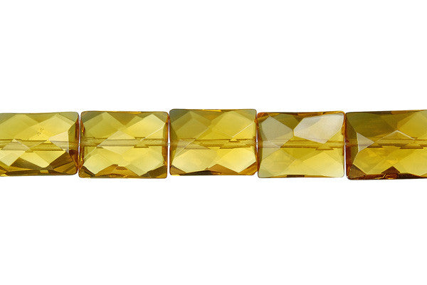 Champagne Quartz Faceted Rectangle
