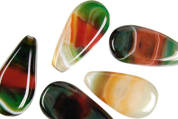 Agate Briolette Pendant, 20x40mm, 1 Piece, Jewelry Making Supplies