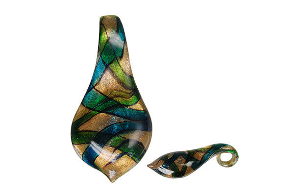 Pendant Murano Foil Glass Smooth Leaf (XDB11)