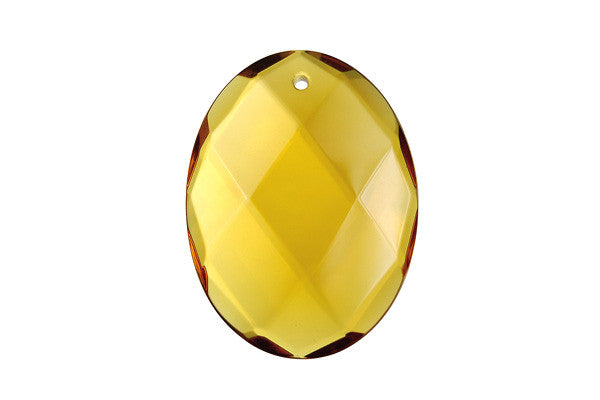 Copper Champagne Quartz Glass Oval Pendant 40mm for jewelry making by GemDIY