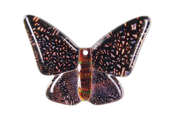 Multicolor Dichroic Glass Animal Pendant 45mm for jewelry making by GemDIY