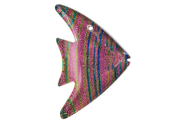 Dichroic Glass Animal Pendant, 40mm, 1 Piece, Pendant for Jewelry Making
