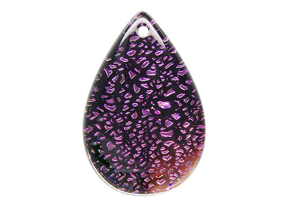 Multicolor Dichroic Glass Teardrop Pendant 30mm for jewelry making by GemDIY