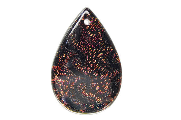 Multicolor Dichroic Glass Teardrop Pendant 30mm for jewelry making by GemDIY
