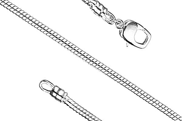 Pandora Style Bracelet, Silver-Plated with Rectangle Clasp, 3mm