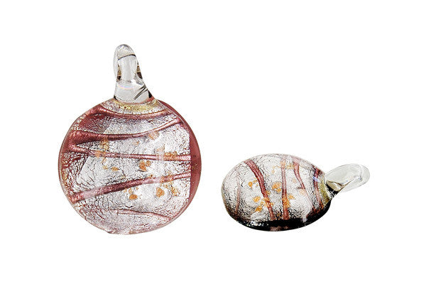 Murano Foil Glass Button Earrings