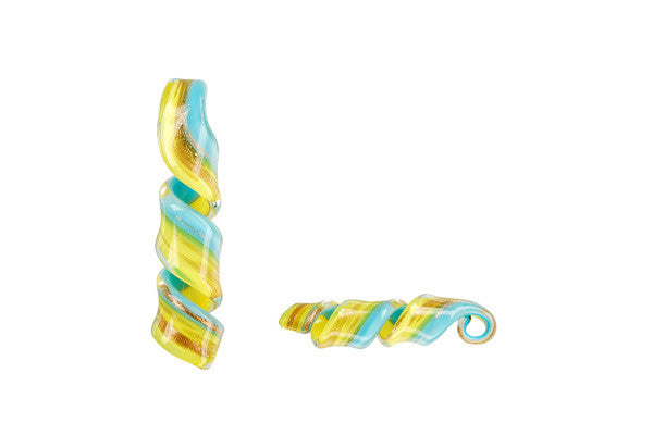 Murano Foil Glass Twist Earrings