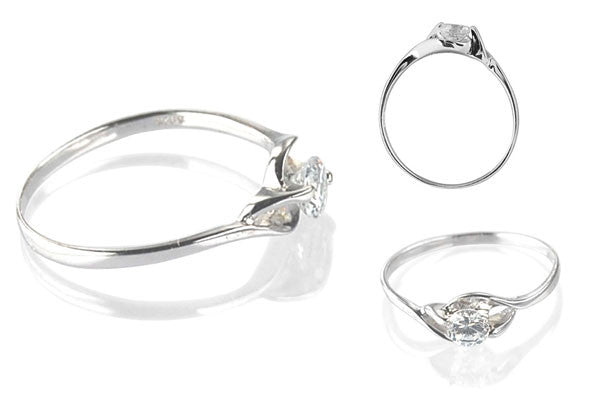 Cubic Zirconia Sterling Silver 4mm Round Solitaire