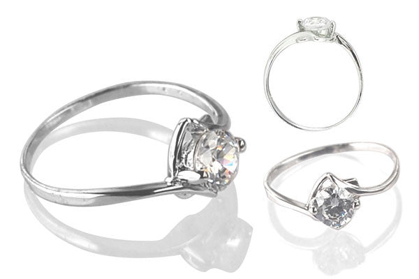 Cubic Zirconia Sterling Silver 5.5mm Round Solitaire