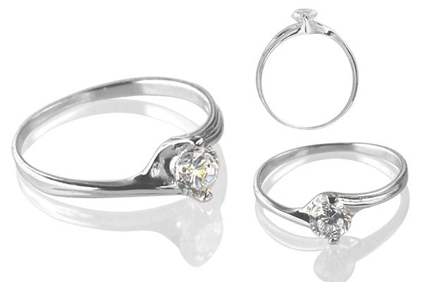 Cubic Zirconia Sterling Silver 5mm Round Solitaire