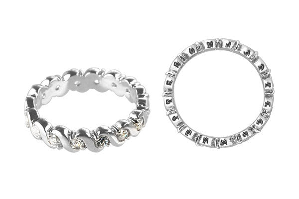 Cubic Zirconia Sterling Silver Clear Eternity