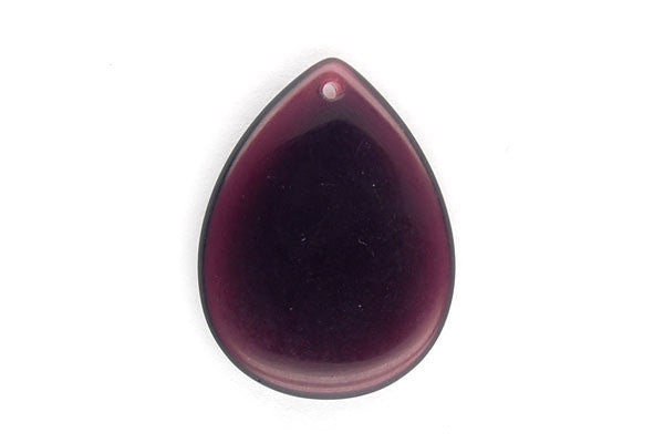 Amethyst Quartz Flat Briolette Pendant, 30x40mm, 1 Piece, Pendant for Jewelry Making