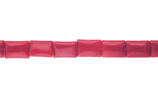 Colored Jade (Red) Flat Rectangle Beads