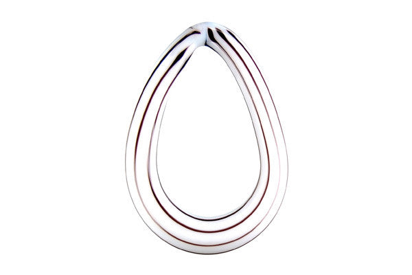 Pendant Murano Foil Glass Briolette (A01 White)