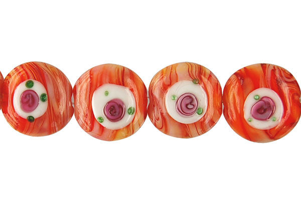 Art Foil Glass Button (A4 Orange)