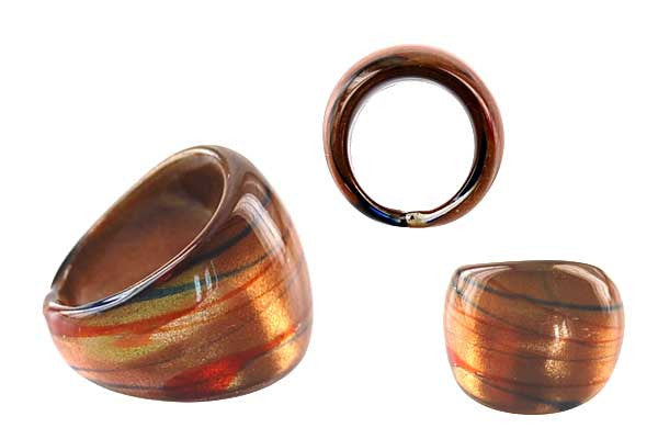 Murano Foil Glass Ring