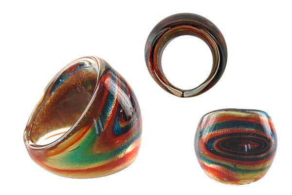 Murano Foil Glass Ring