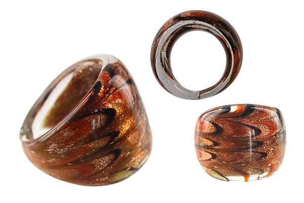 Murano Foil Glass Ring