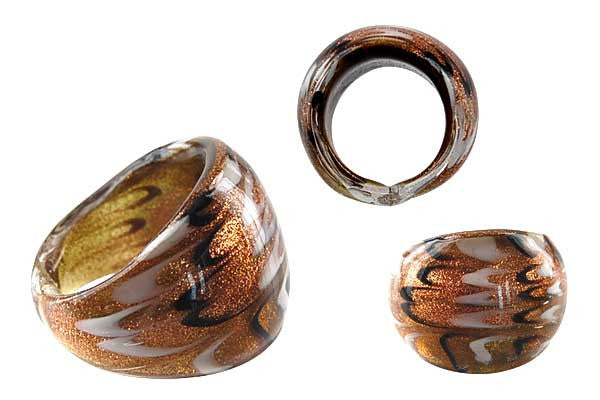 Murano Foil Glass Ring