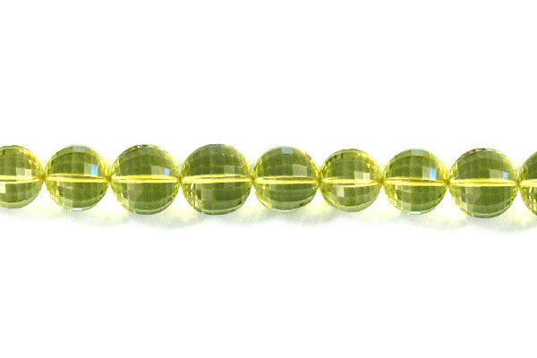 Green Gold Round Faceted Beads, 8-Inch Strand, Beads for Jewelry Making