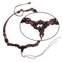 Handmade Silk Necklace, Brown