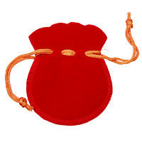 Velveteen Gift Pouch, Red, 50x70mm, Jewelry Making Supplies