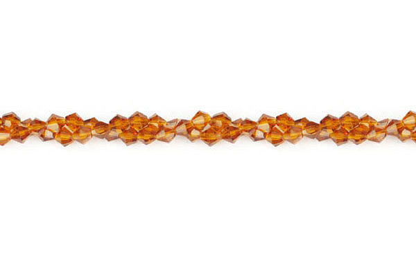 Chinese Crystal Amber Bicone Beads, 15-Inch Strand, Beads for Jewelry Making