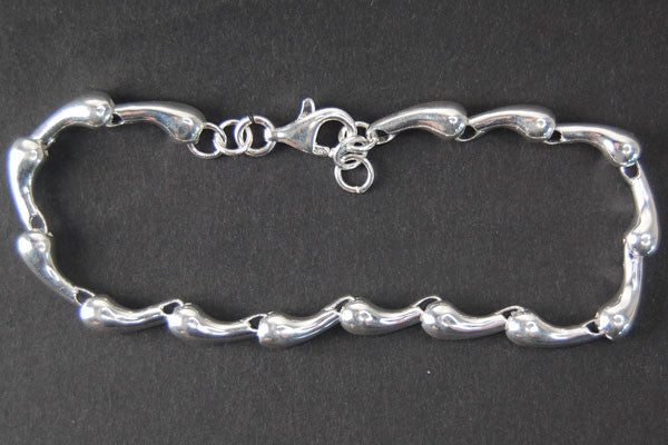 Sterling Silver Tear Drop Bracelet, 7"