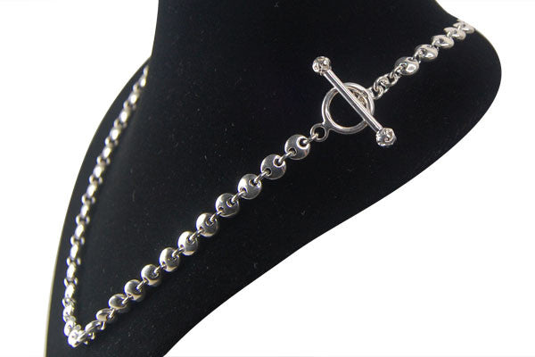 Sterling Silver Discs Necklace, 18"